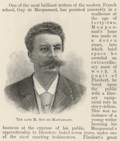Der verstorbene M. Guy de Maupassant (Stich) von English School