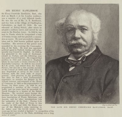 Der verstorbene Sir Henry Creswicke Rawlinson, Baronet von English School