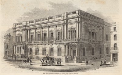 Das neue Conservative Club House, St. Jamess Street, London von English School