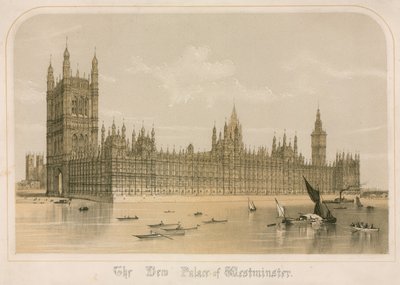 Der neue Palast von Westminster, London von English School