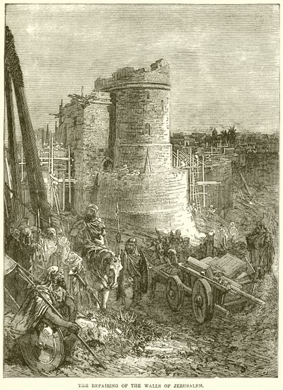 Die Reparatur der Mauern Jerusalems von English School