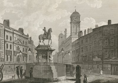 Die Statue von Karl I. zu Pferd von English School