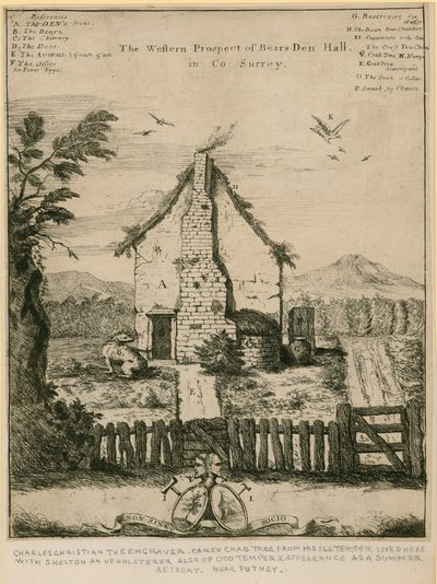 Die westliche Aussicht auf Bears Den Hall in Surrey von English School