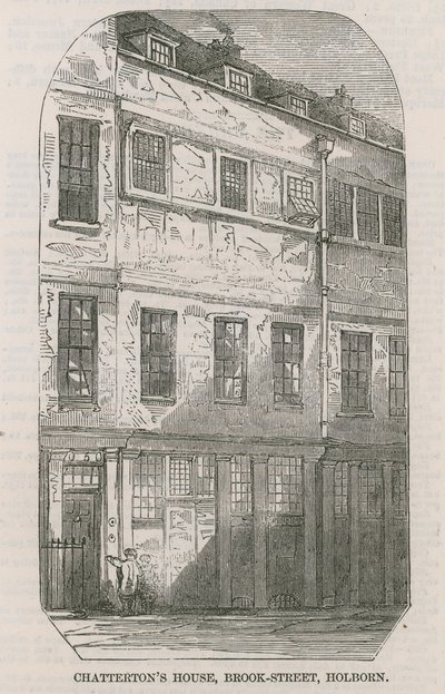 Thomas Chattertons Haus, Brooks Street, Holborn, London von English School