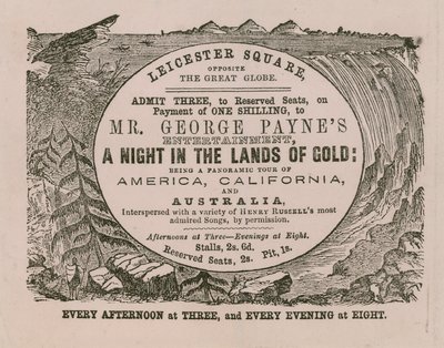 Eintrittskarte zu Mr. George Paynes Unterhaltung 