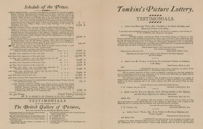 Tomkinss Bildlotterie der British Gallery of Pictures von English School