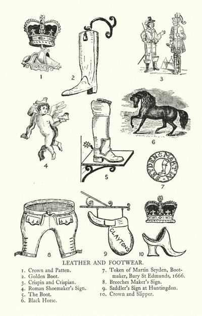 Handelsschilder: Leder und Schuhe von English School