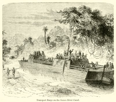 Transportkahn auf dem James River Kanal von English School