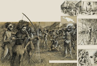 Stammesangehörige von Neuguinea von English School