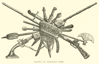 Trophäe albanischer Waffen von English School
