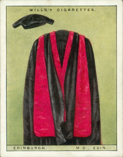 Universitätshüte und -gewänder: Universität Edinburgh, Doktor der Medizin, MD, Edin von English School
