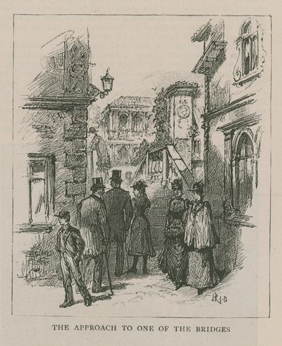 Venedig in London: Skizzen in Olympia - Der Zugang zu einer der Brücken von English School