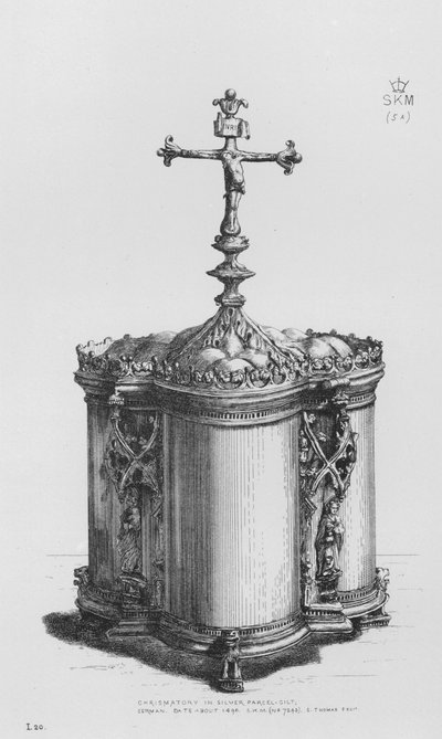 Victoria und Albert Museum: Chrisamgefäß in Silber teilvergoldet, Deutsch, um 1490 von English School