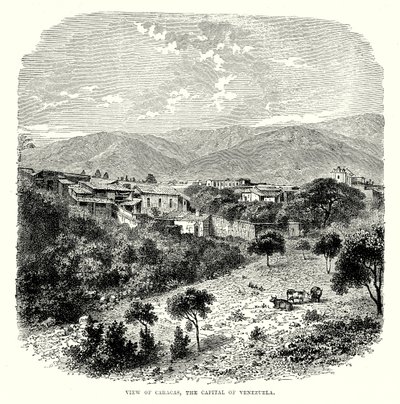 Ansicht von Caracas, der Hauptstadt von Venezuela von English School