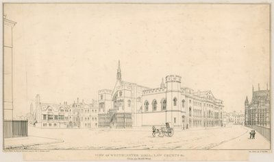 Ansicht der Westminster Hall, Gerichte usw., von Nordwesten von English School
