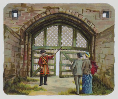Besuch des Tower of London, viktorianischer Ausschnitt von English School