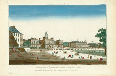 Vue perspective de la grande place du Parc St Jacques in London von English School