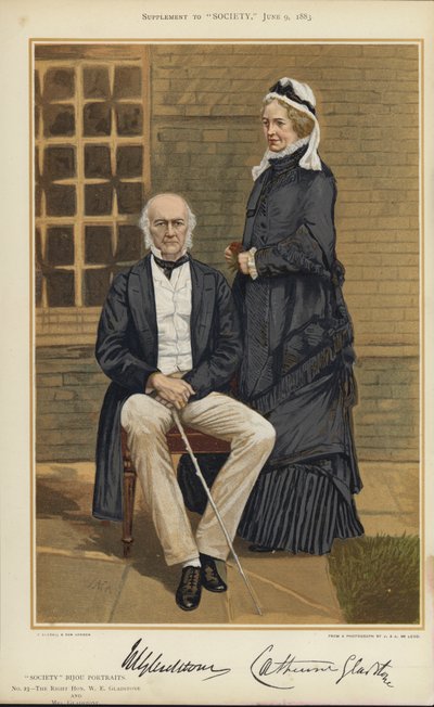 W E Gladstone und Mrs Gladstone von English School