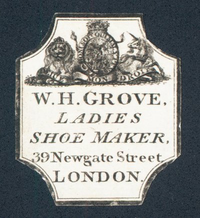 W H Grove, Damenschuhmacher, Visitenkarte von English School