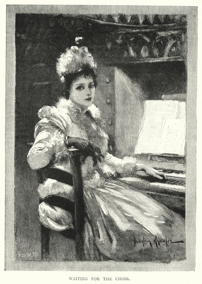Warten auf den Chor (Gravur) von English School