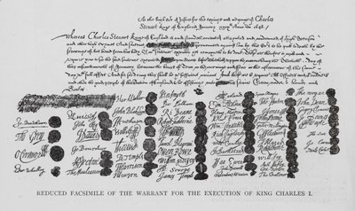 Vollstreckungsbefehl für die Hinrichtung von König Karl I. von English School