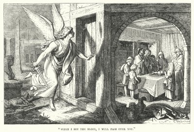 "Wenn ich das Blut sehe, werde ich an euch vorübergehen" (Gravur) von English School