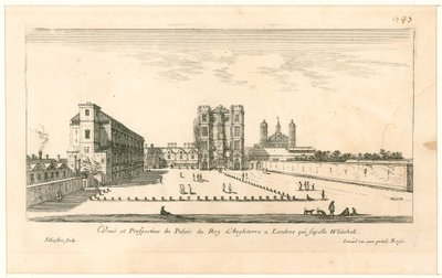 Whitehall. Radierung von Israel Silvestre, 1640 von English School