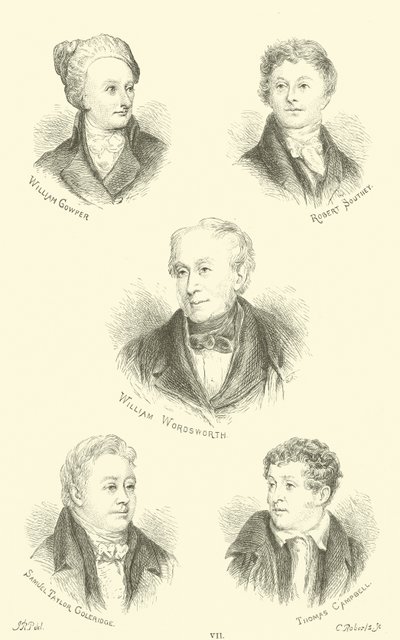 William Cowper, Robert Southey, William Wordsworth, Samuel Taylor Coleridge, Thomas Campbell von English School