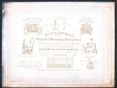 William Plowman, Allgemeiner und Einrichtungs-Eisenwarenhändler, Visitenkarte von English School
