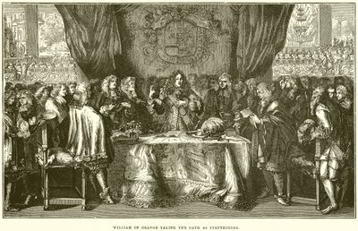Wilhelm von Oranien legt den Eid als Statthalter ab von English School