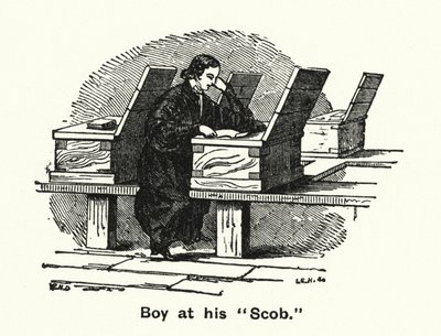 Winchester College: Junge an seinem "Scob" von English School