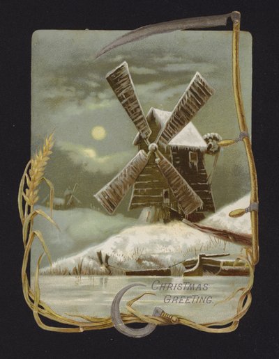 Windmühle im Schnee von English School