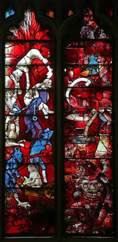 Fenster Ww mit Details des Jüngsten Gerichts von English School