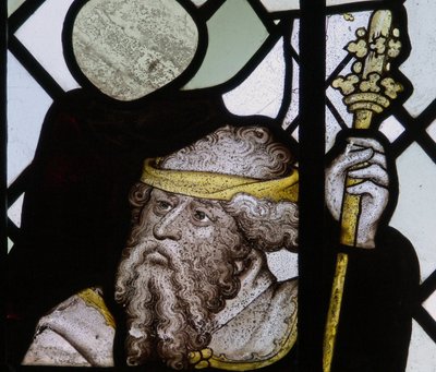 Fenster, Detail aus dem St. Christophorus-Fenster darstellend von English School