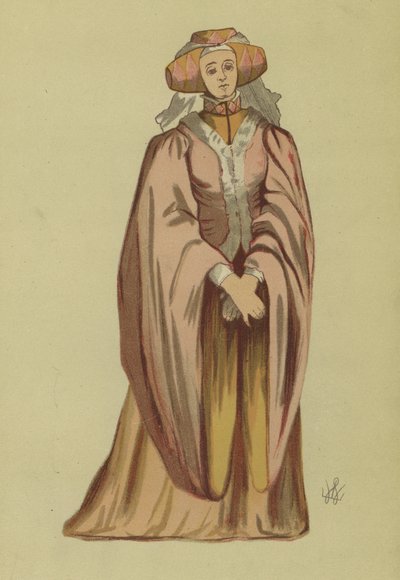 Frauenkostüm aus der Regierungszeit von Richard II von English School
