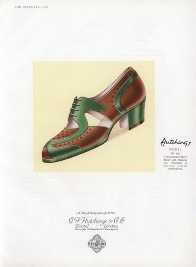 Werbung für Damenschuhe, 1930er von English School