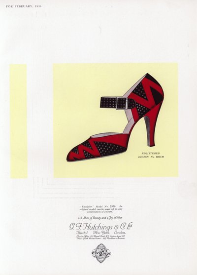 Werbung für Damenschuhe, 1930er von English School