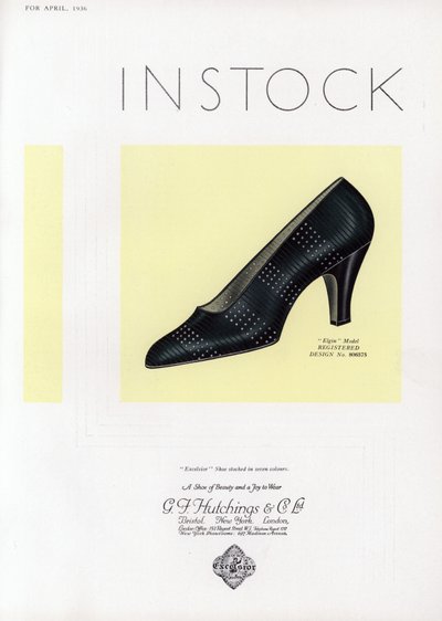 Werbung für Damenschuhe, 1930er von English School