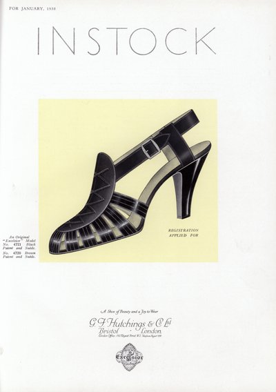 Werbung für Damenschuhe, 1930er von English School
