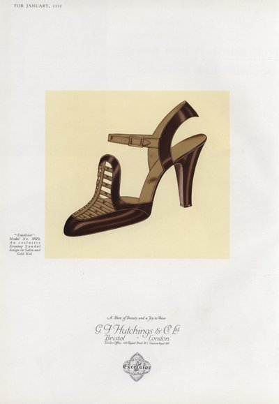 Werbung für Damenschuhe, 1930er von English School