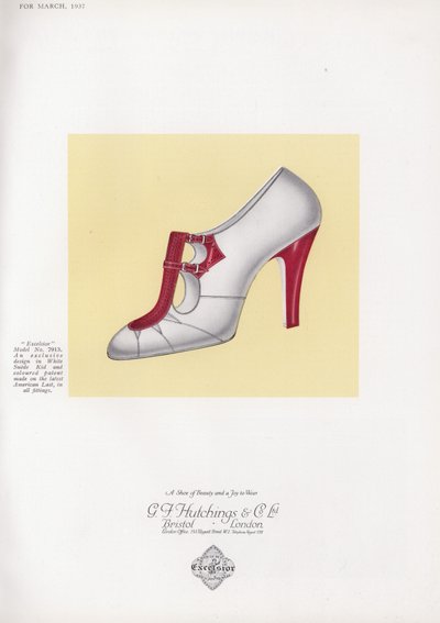 Werbung für Damenschuhe, 1930er von English School
