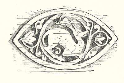 Holzschnitzerei: Hund (Stich) von English School