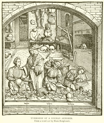 Werkstatt eines deutschen Rüstungsmachers von English School