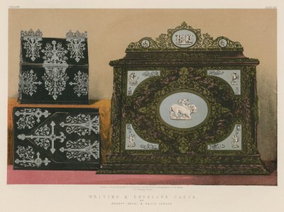 Schreib- und Briefumschlagkästen von Messrs Mechi und Bazin, London von English School