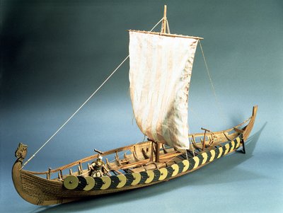 Modell eines Wikingerschiffs, gefunden in Gokstad, Norwegen, 1880 von English School English School