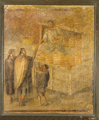 Bäckerstand mit frischem Brot und Kuchen von Erich Lessing