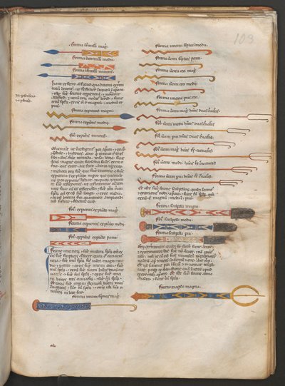 Vollseite: Text und Illustrationen von chirurgischen Instrumenten von Erich Lessing