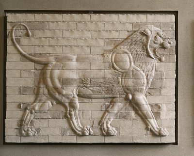 Löwe, farbig glasierte Fliesen, aus dem Osthof, Palast in Susa, Iran. 6.-4. Jh. v. Chr., Achämenidenzeit von Erich Lessing