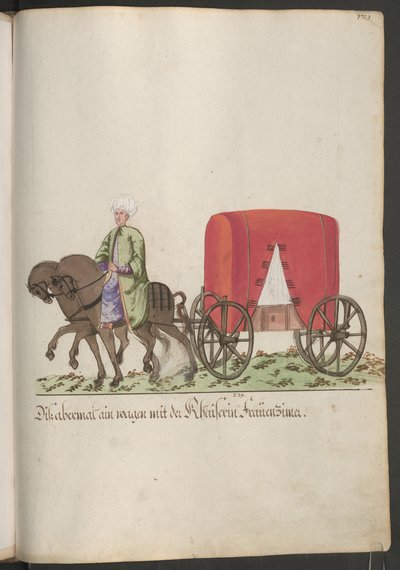 Der Serail der Sultana, Kutsche für Hofdamen; Zweispänner mit Reiter von Erich Lessing