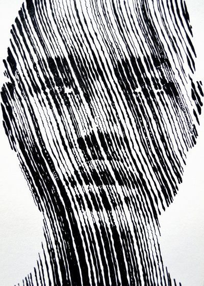 Abstraktes Linienporträt von Erik Van Velzen